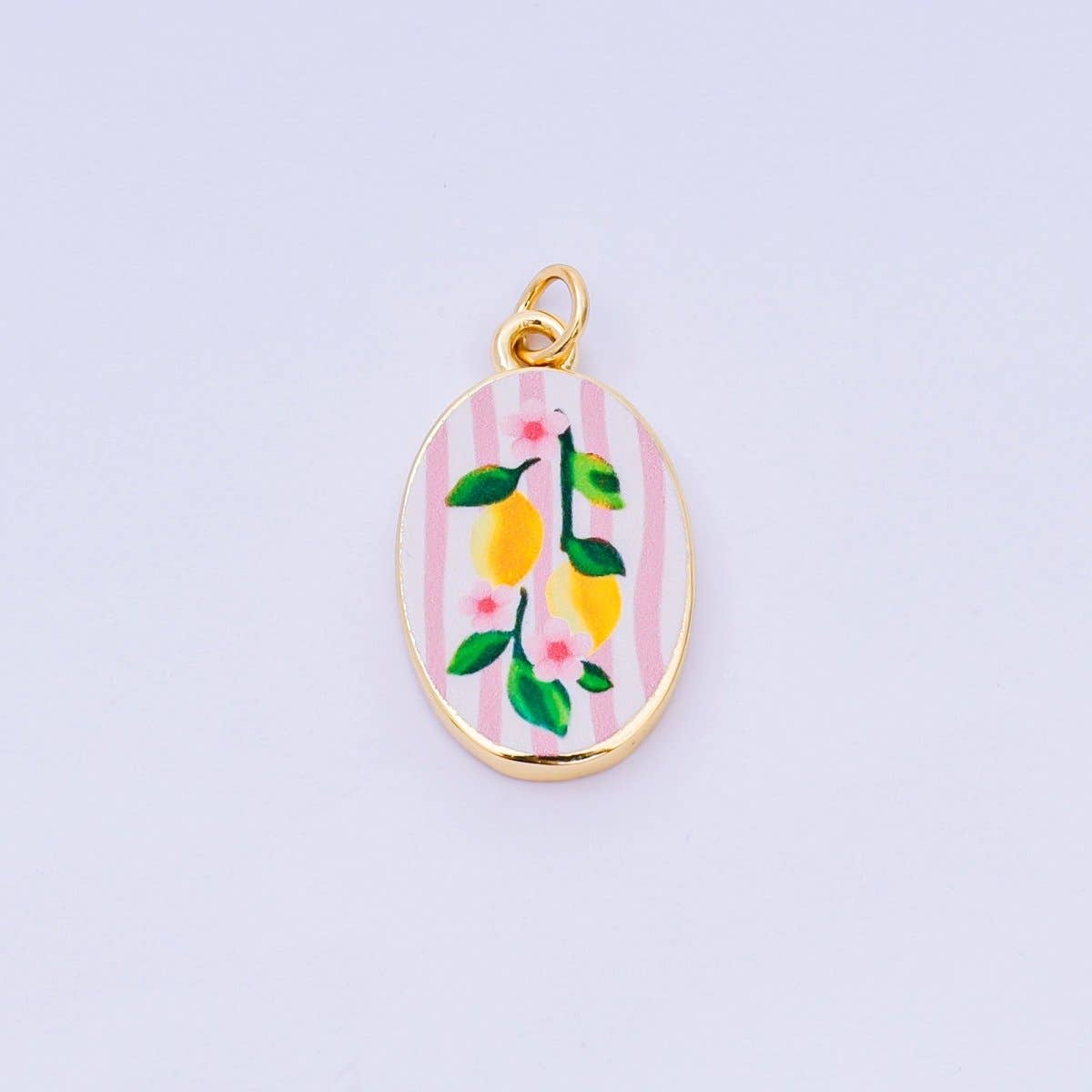 24K Gold Filled 23mm Enamel Art Oval Spring Holiday Charm in Flower, Butterfly, & Nature | AH-544 AH-545, AJ-513, AJ-514, AJ-520, AJ-528 - AJ530, AJ-532 - AJ-535, AJ-539 AJ-540, AJ-544 AJ-545, AJ-547: 18. Tomato