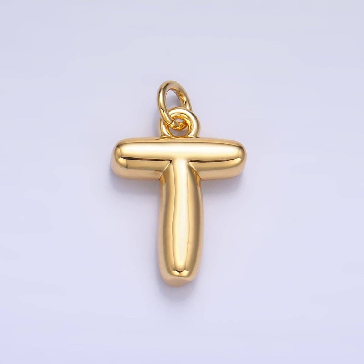 24K Gold Filled 17mm Initial Letter Chubby Balloon Charm | A1513 - A1525: Letter C