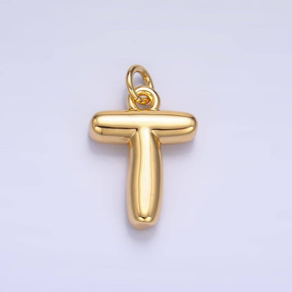 24K Gold Filled 17mm Initial Letter Chubby Balloon Charm | A1513 - A1525: Letter C