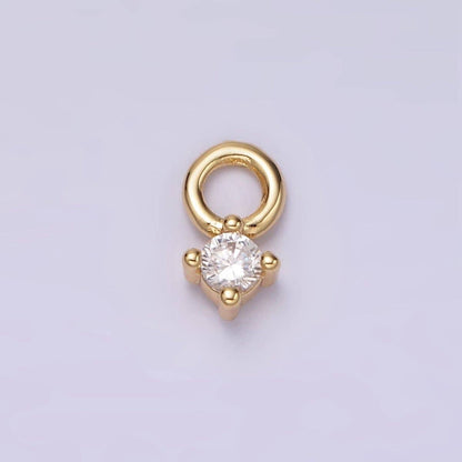 14K Gold Filled 5mm Clear CZ Round Mini Add-On Earring Charm | AG529