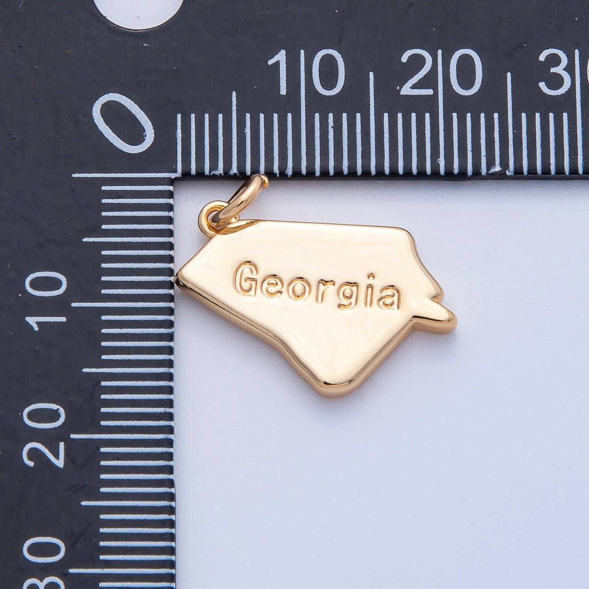 18K Gold Filled United States of America State Map Charm in Gold & Silver | AK064 - AK113: SILVER / 49. Texas