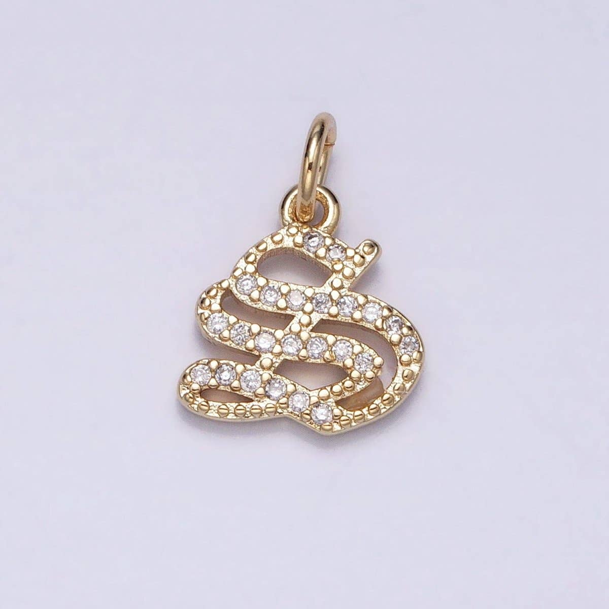 16K Gold Filled Initial Letter Old English Font Personalized Micro Paved Add-On Charm | A-572-A-584: ALL INITIAL