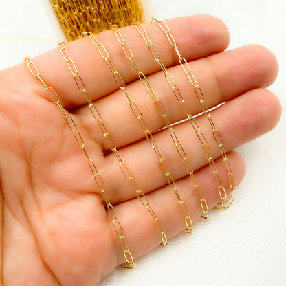 Permanent Jewelry  14k Gold Filled Smooth Paperclip Chain: 7in
