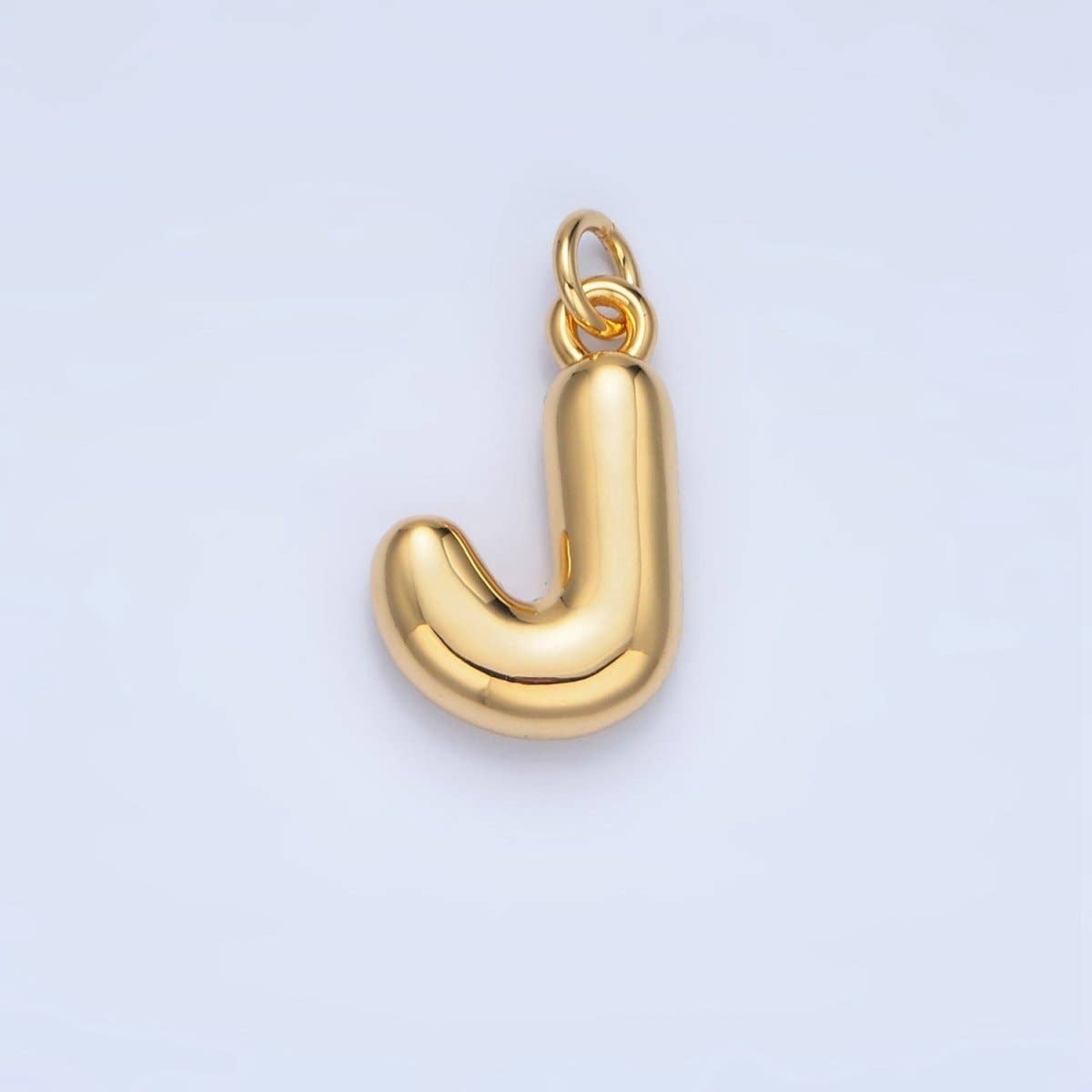 24K Gold Filled 17mm Initial Letter Chubby Balloon Charm | A1513 - A1525: Letter C