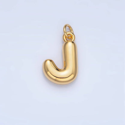 24K Gold Filled 17mm Initial Letter Chubby Balloon Charm | A1513 - A1525: Letter C
