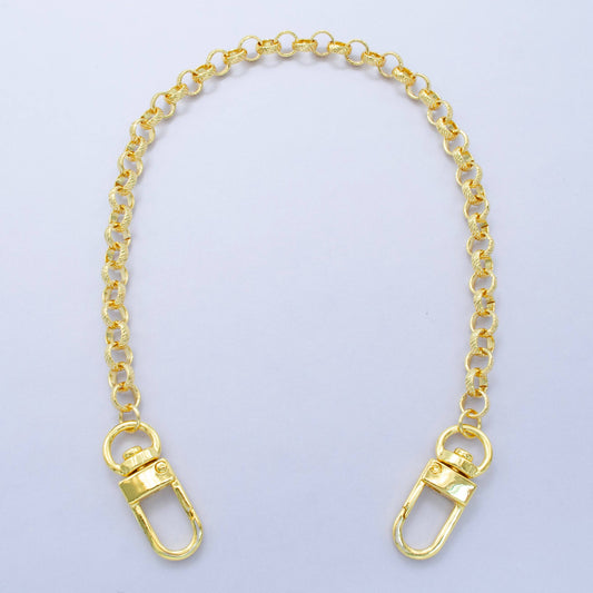 Textured Gold Filled Rolo Purse Chain for DIY Handbag Charm