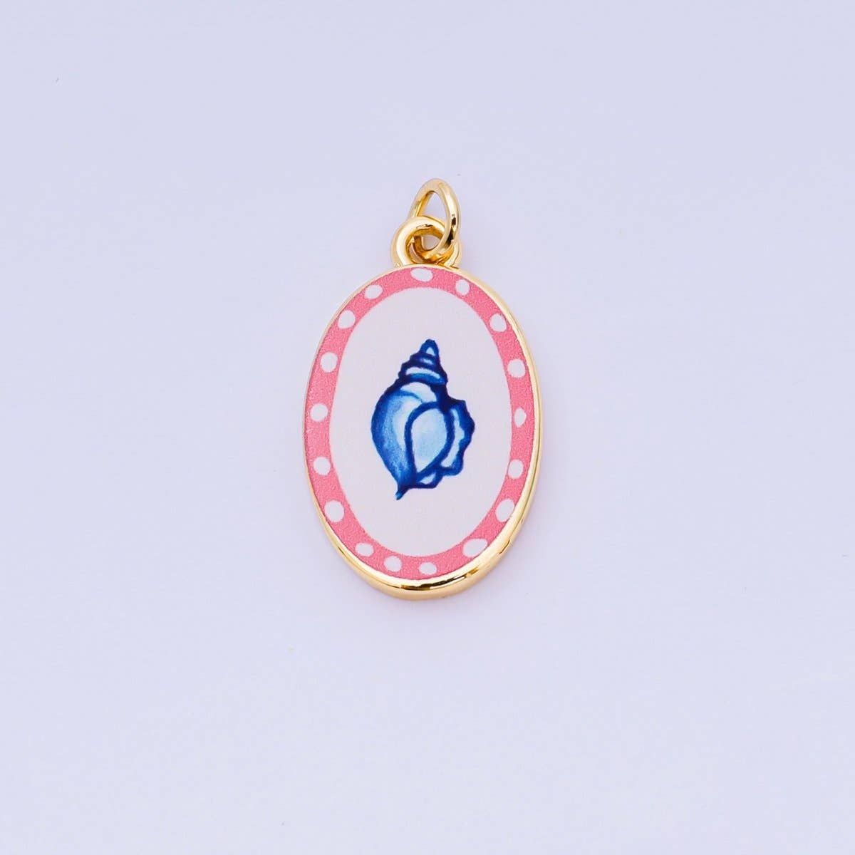 24K Gold Filled 23mm Enamel Art Oval Spring Holiday Charm in Flower, Butterfly, & Nature | AH-544 AH-545, AJ-513, AJ-514, AJ-520, AJ-528 - AJ530, AJ-532 - AJ-535, AJ-539 AJ-540, AJ-544 AJ-545, AJ-547: 18. Tomato