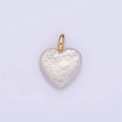 14K Gold Filled 16mm Freshwater Pearl Heart Pendant | P1855