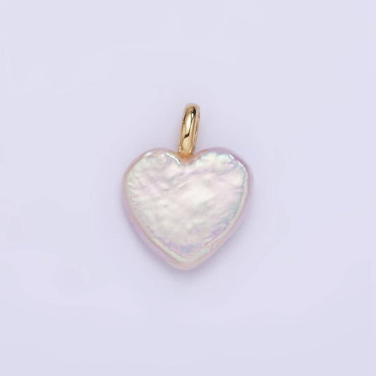 14K Gold Filled 16mm Freshwater Pearl Heart Pendant | P1855