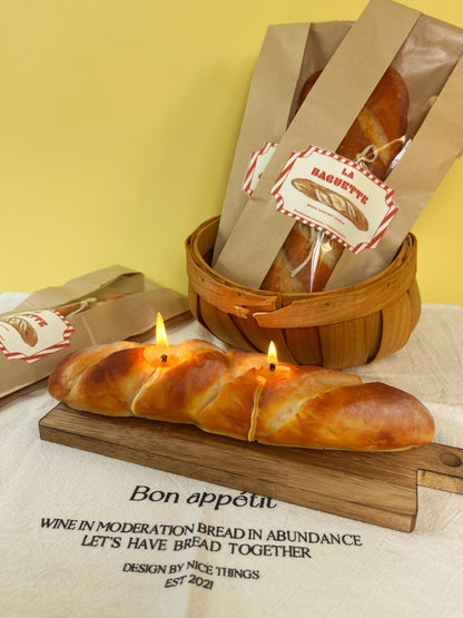 French Baguette Candle: Long Baguette SCENTED