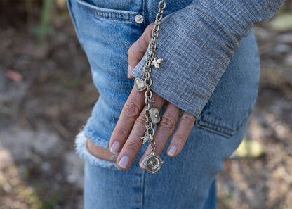 18K Gold Stainless Steel Charm Key Chain: Stainless