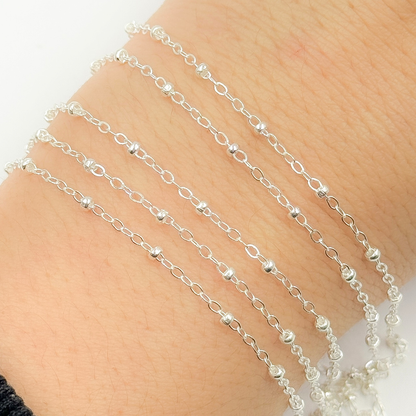 Permanent  Jewelry  925 Sterling Silver Satellite Chain: 7in. / 1.1mm-2mm / Satellite