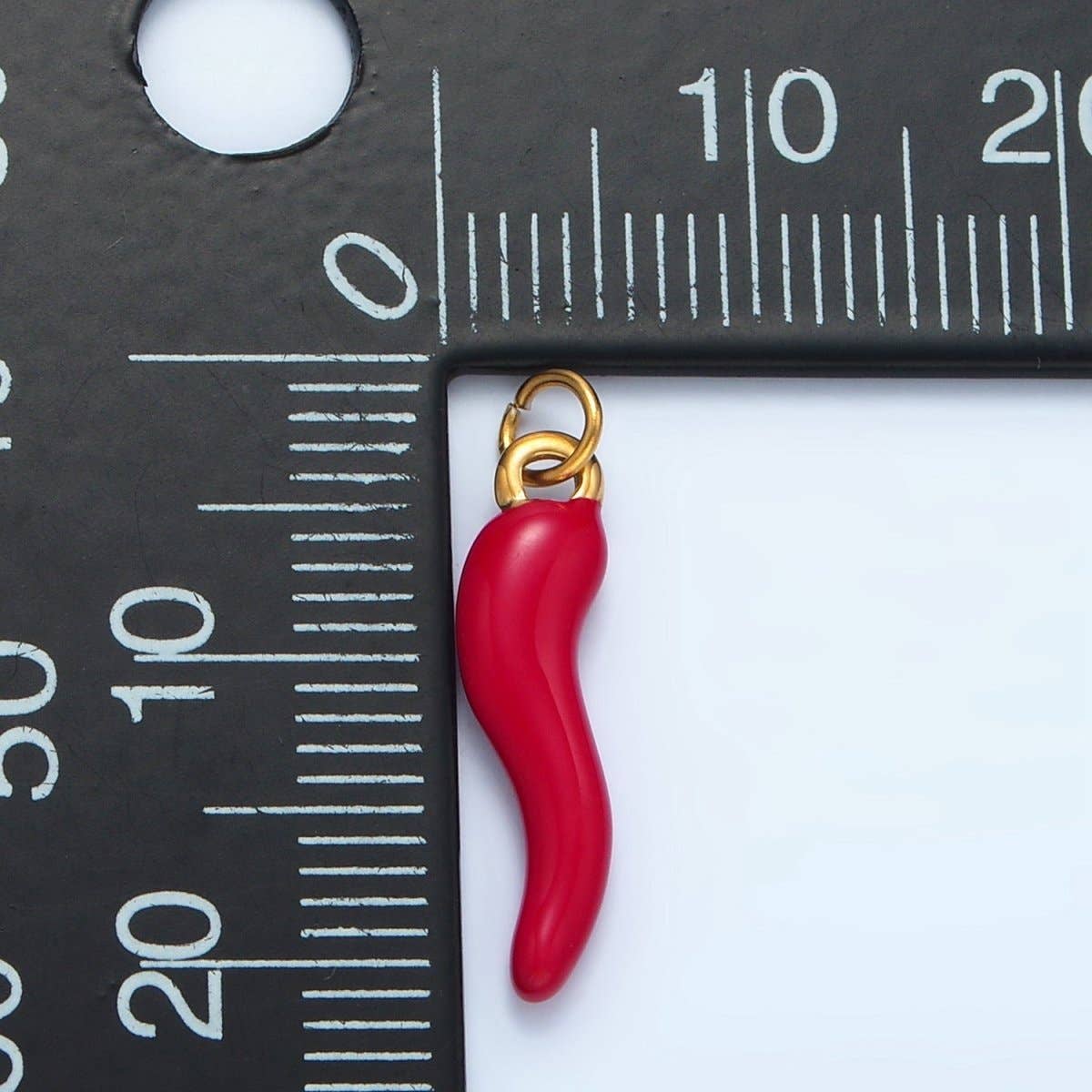 Stainless Steel Red Enamel Chili Pepper Charm | P1226