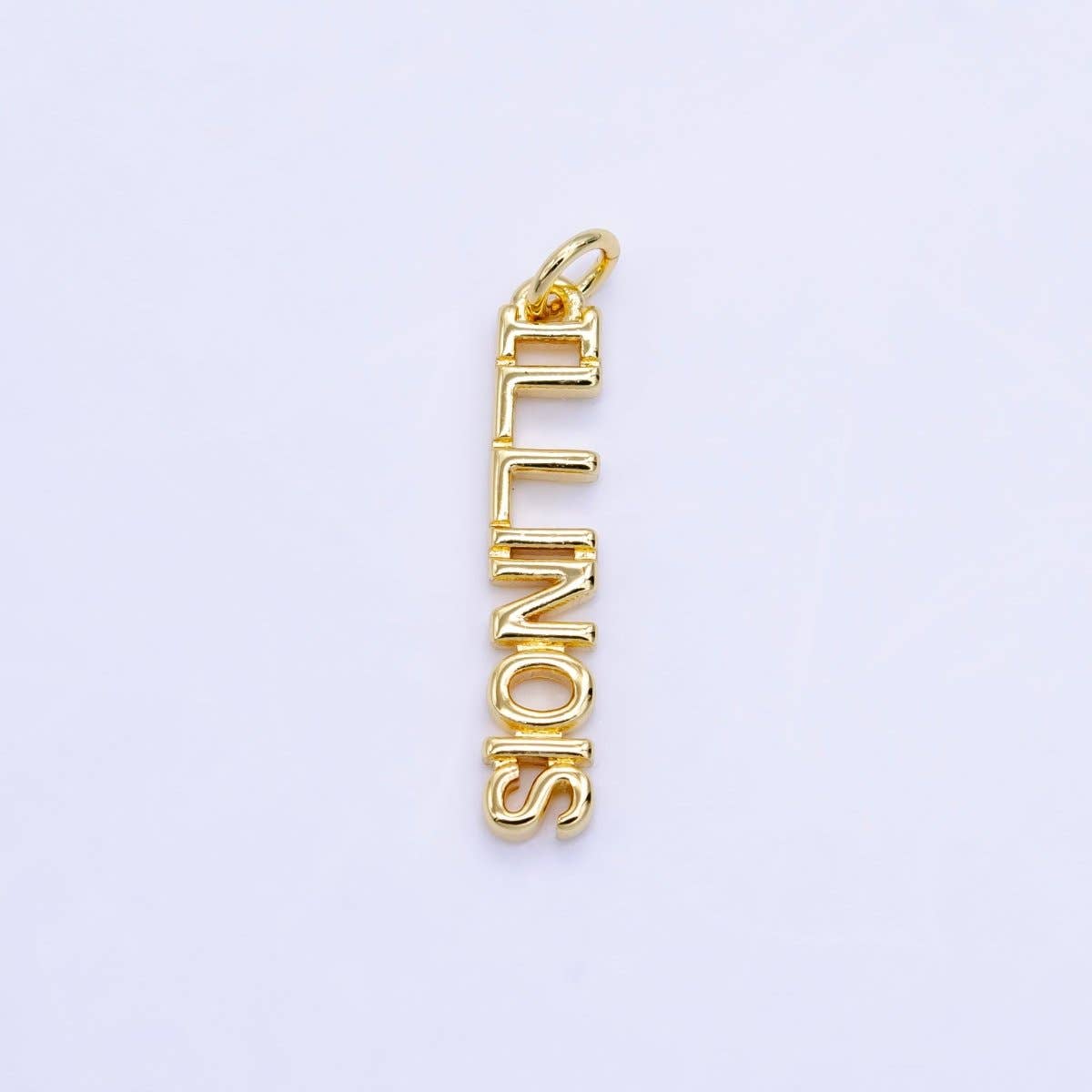 16K Gold Filled USA City States Script Tag Charm in Gold & Silver | D814 - D823: Gold / California