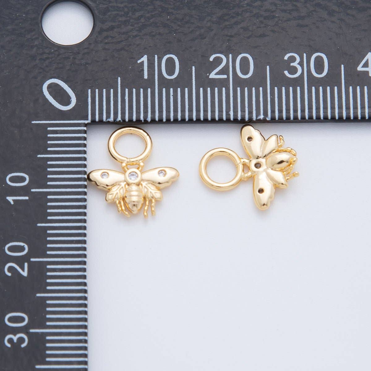 18K Gold Filled CZ Bumble Bee Insect Add-On Drop Earring Charm | AF752
