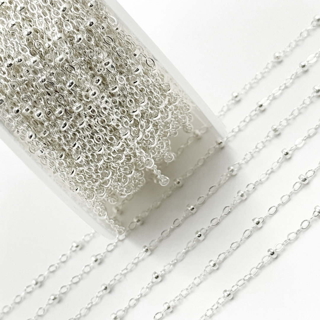 Permanent  Jewelry  925 Sterling Silver Satellite Chain: 7in. / 1.1mm-2mm / Satellite