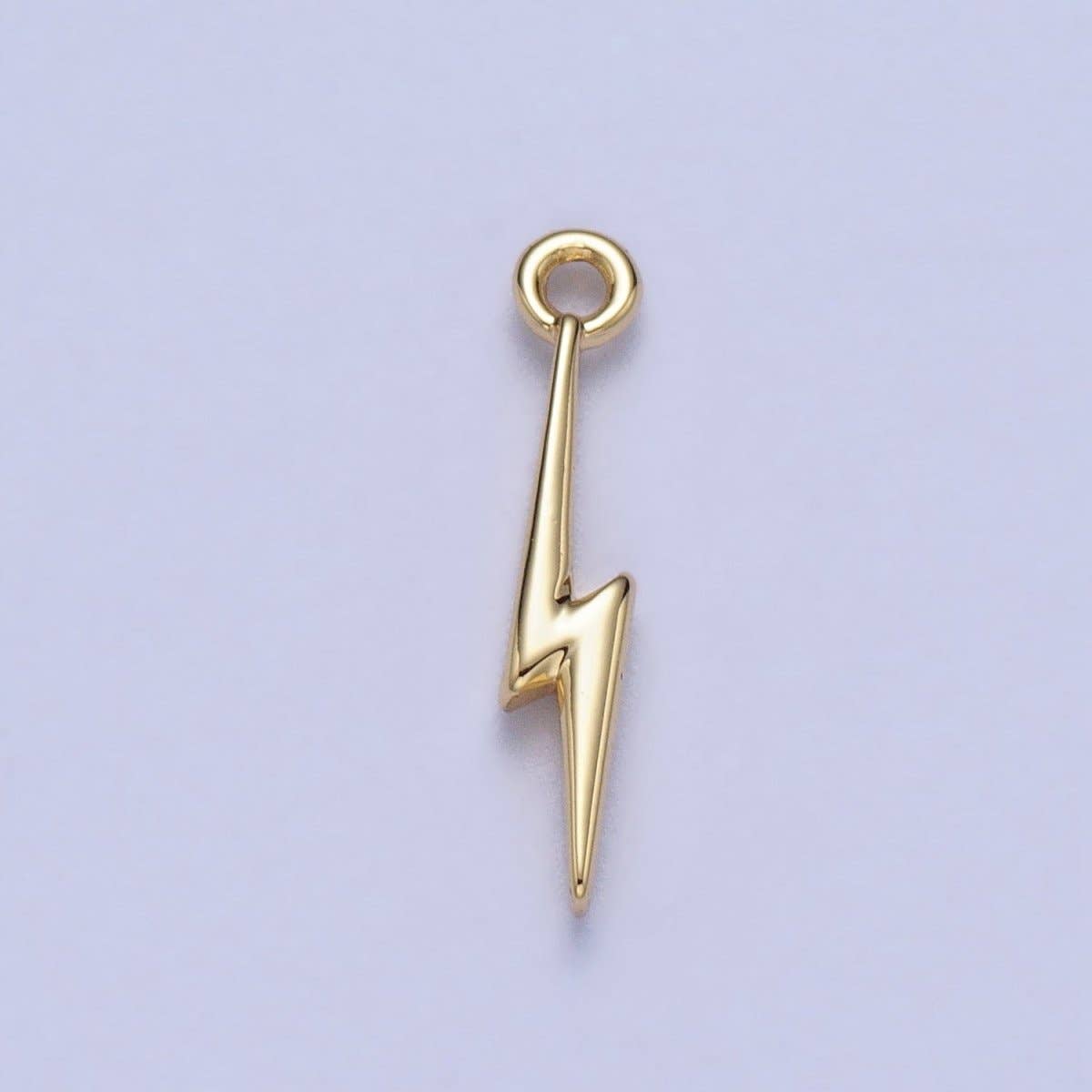 Lightning Bolt Storm Thunder Mini Charm in Gold & Silver | AC-052: Silver