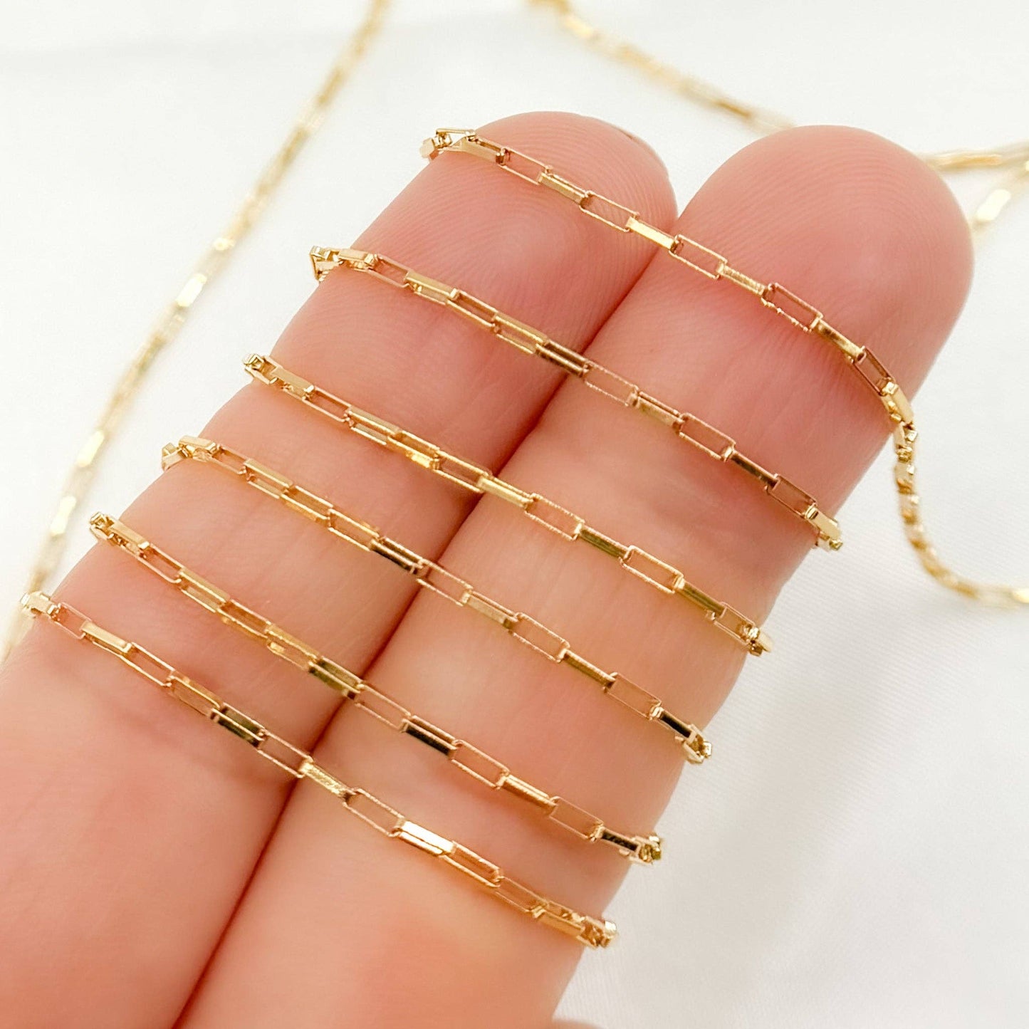 Permanent  Jewelry 14k Gold Filled Box Link Chain: 7in. / 2.1mm-3mm / Box