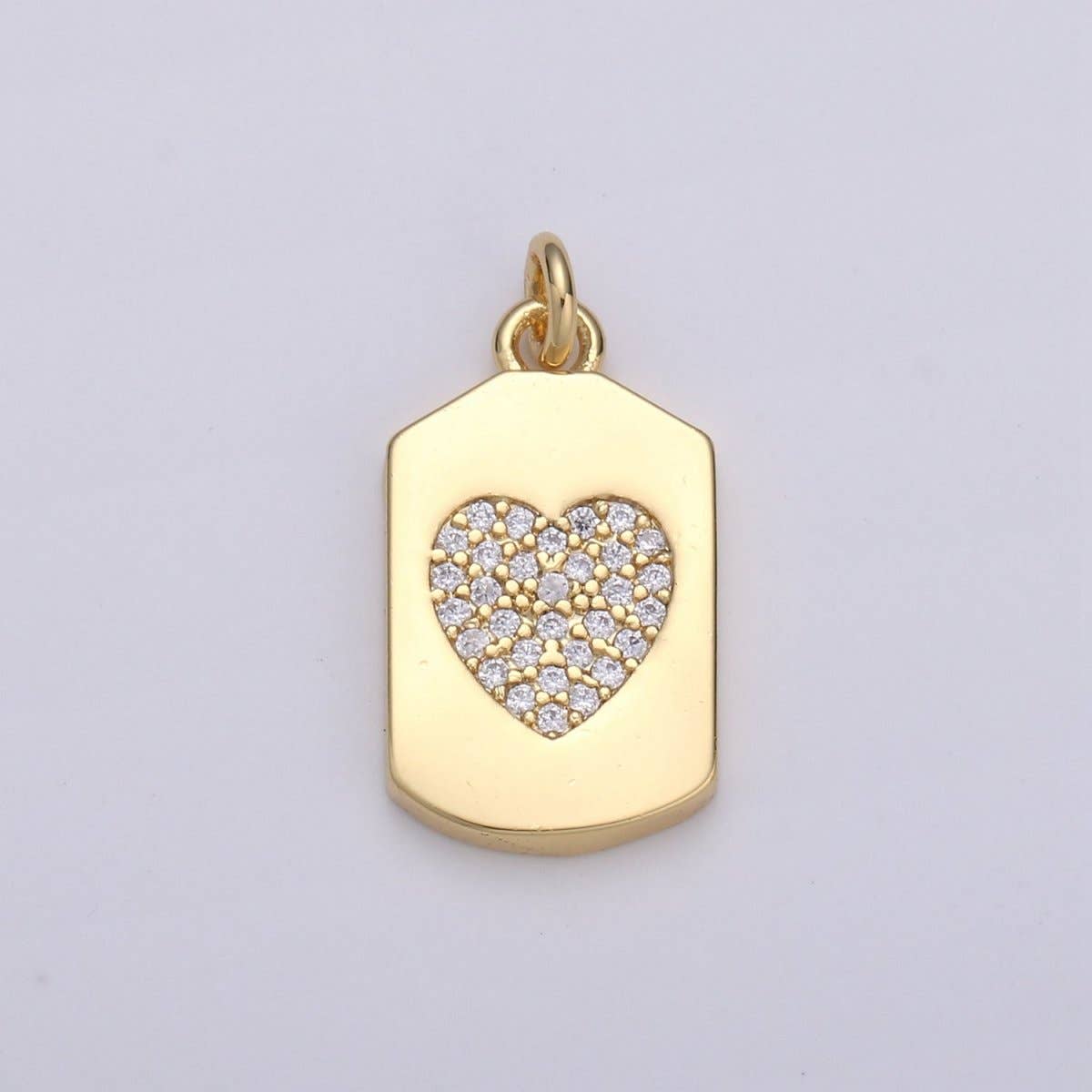 24K Gold Filled Micro Pave CZ Heart Pendant  | D510