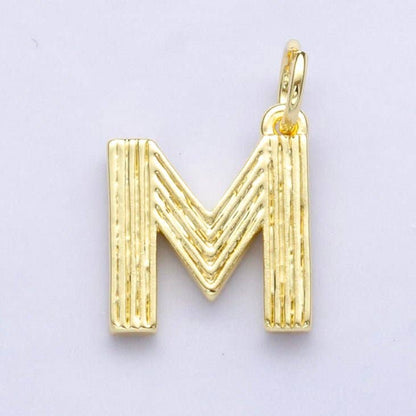 24K Gold Filled Groovy Disco Initial Letter Charm | A185 - A197: Letter P