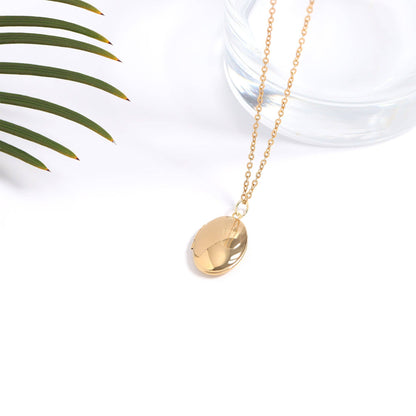Small - 18K Gold PVD Stainless Steel Oval Locket: Stainless