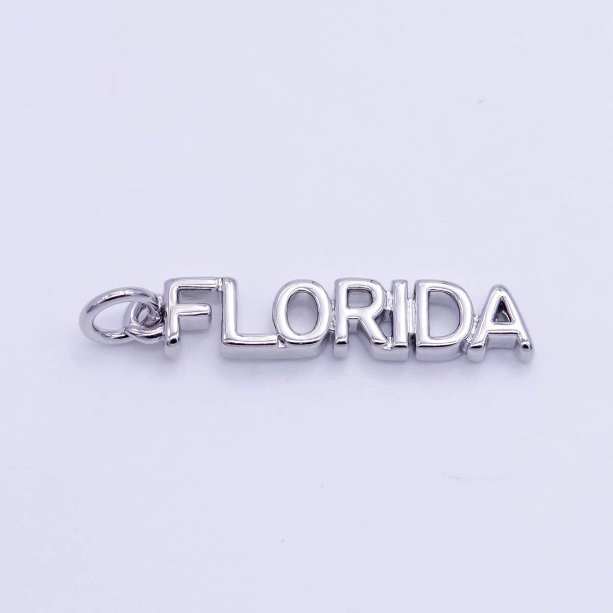 16K Gold Filled USA City States Script Tag Charm in Gold & Silver | D814 - D823: Gold / California