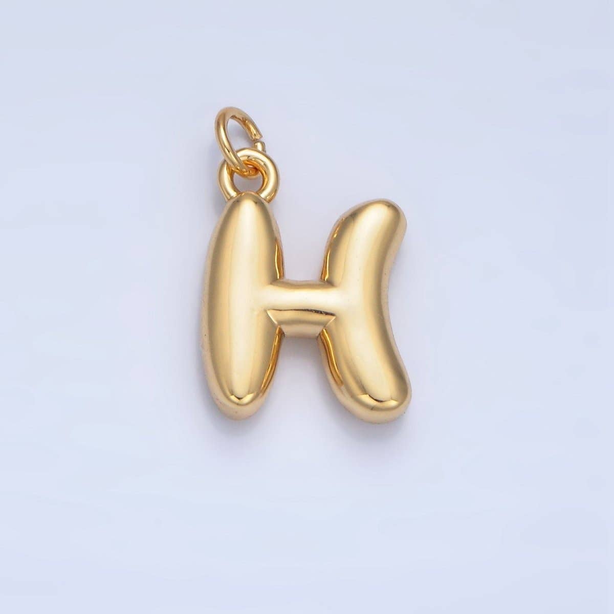 24K Gold Filled 17mm Initial Letter Chubby Balloon Charm | A1513 - A1525: Letter C