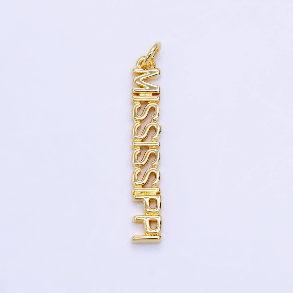 16K Gold Filled USA City States Script Tag Charm in Gold & Silver | D814 - D823: Gold / California