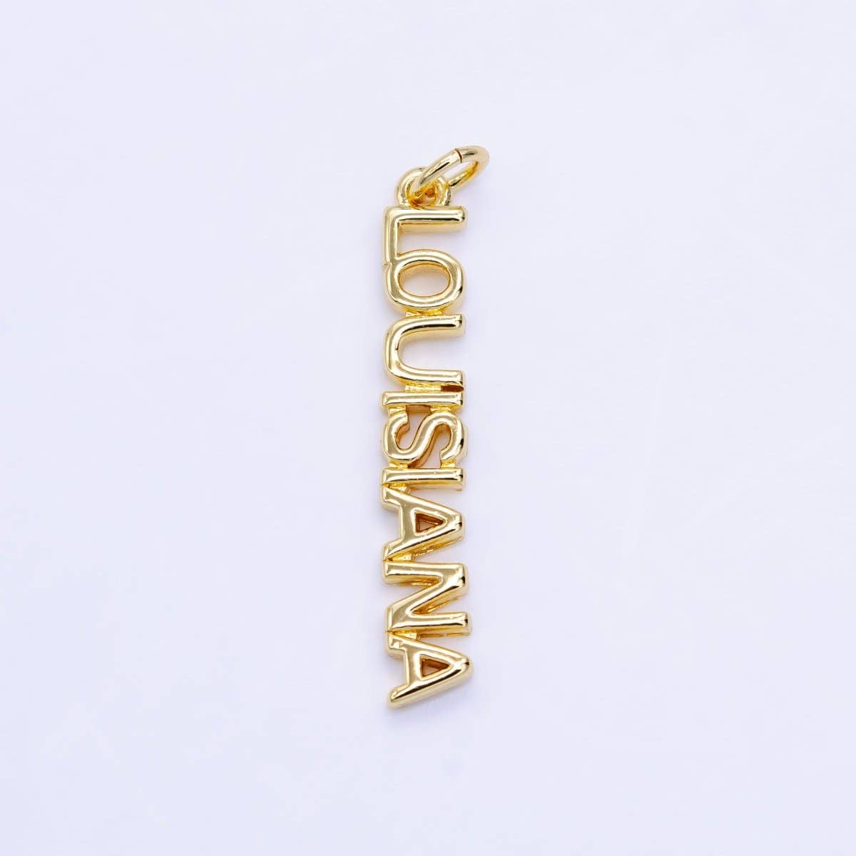 16K Gold Filled USA City States Script Tag Charm in Gold & Silver | D814 - D823: Gold / New York