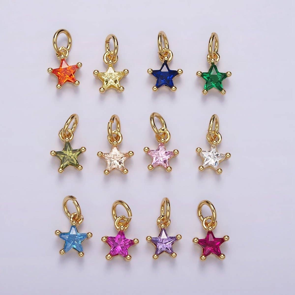 14K Gold Filled Celestial Star CZ Birthstone Personalized Add-On Charm | AG549 - AG560: Dark Blue