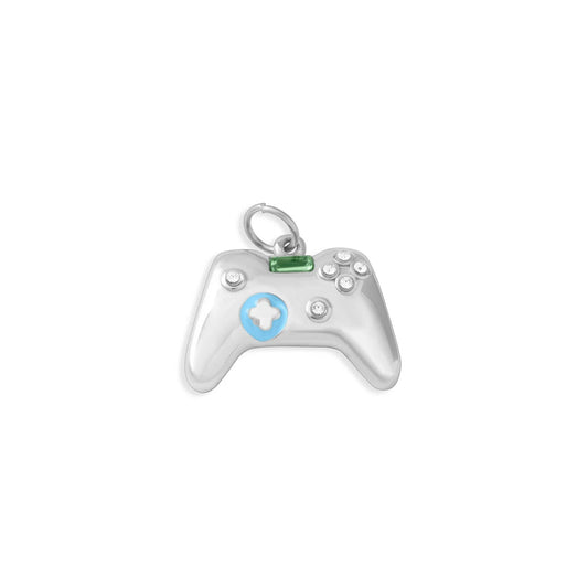 18K Gold PVD Stainless Steel Game Controller Charm: Stainless