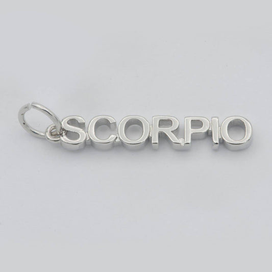 Gold Filled Zodiac Sign Script Words Mini Charm in Gold & Silver | A-A1815-A-A1820 | A-A1839-A-A1844: Silver / Scorpio