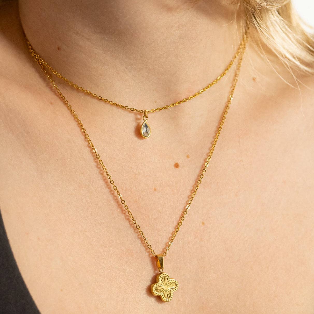 18K Gold PVD Teardrop Birthstone Charm: July