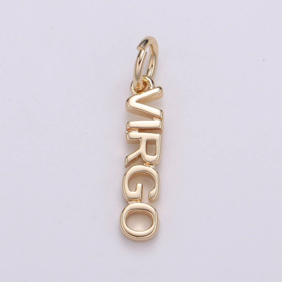 Gold Filled Zodiac Sign Script Words Mini Charm in Gold & Silver | A-A1815-A-A1820 | A-A1839-A-A1844: Gold / Cancer