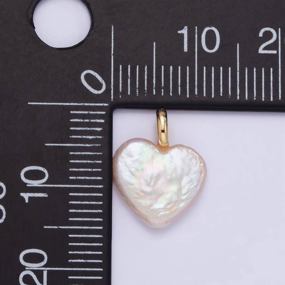14K Gold Filled 16mm Freshwater Pearl Heart Pendant | P1855