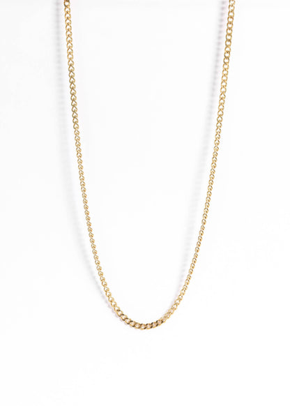 18K Gold PVD Stainless Steel Curb Chain Necklace: 18" / 4mm