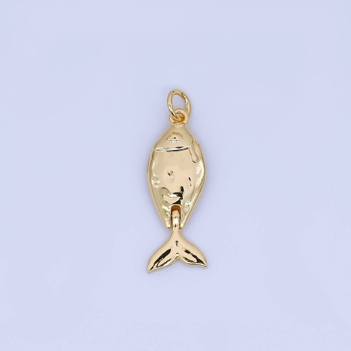 24K Gold Filled 25mm Wiggly-Tail Ocean Fish Animal Charm | AJ-438
