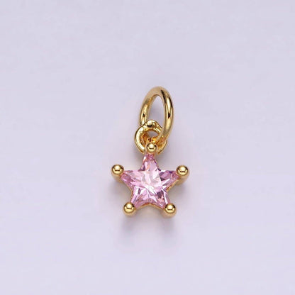 14K Gold Filled Celestial Star CZ Birthstone Personalized Add-On Charm | AG549 - AG560: Dark Blue