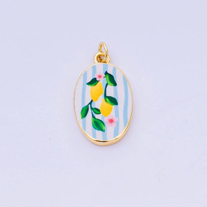 24K Gold Filled 23mm Enamel Art Oval Spring Holiday Charm in Flower, Butterfly, & Nature | AH-544 AH-545, AJ-513, AJ-514, AJ-520, AJ-528 - AJ530, AJ-532 - AJ-535, AJ-539 AJ-540, AJ-544 AJ-545, AJ-547: 18. Tomato