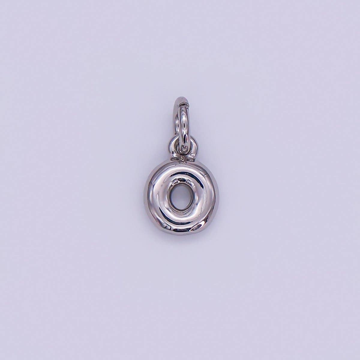 White Gold Filled 10mm Initial Letter Chubby Balloon Mini Charm | A029 - A041: Letters Set