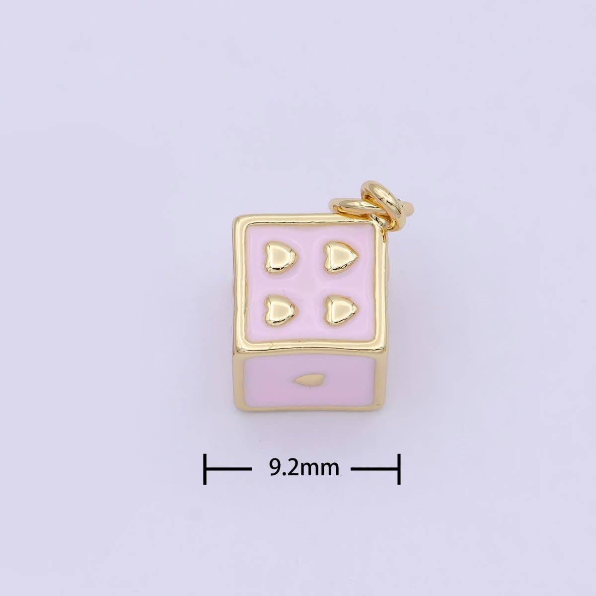 Mini Pink Gold Dice Charm For Gambling Las Vegas Jewelry Inspired for girl women W-166