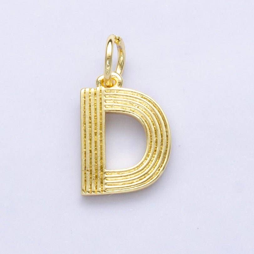 24K Gold Filled Groovy Disco Initial Letter Charm | A185 - A197: Letter J