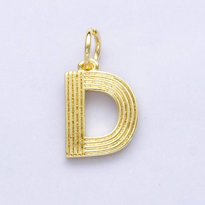 24K Gold Filled Groovy Disco Initial Letter Charm | A185 - A197: Letter K