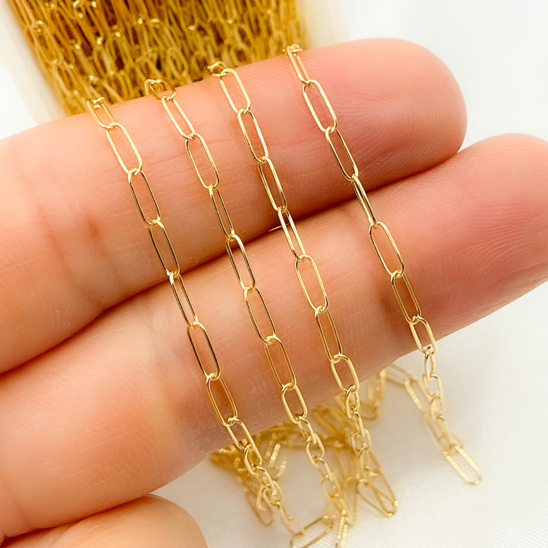 Permanent Jewelry  14k Gold Filled Smooth Paperclip Chain: 7in