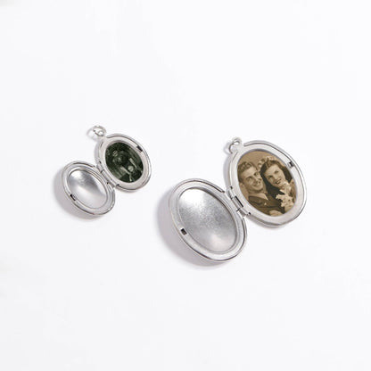 Small - 18K Gold PVD Stainless Steel Oval Locket: Stainless