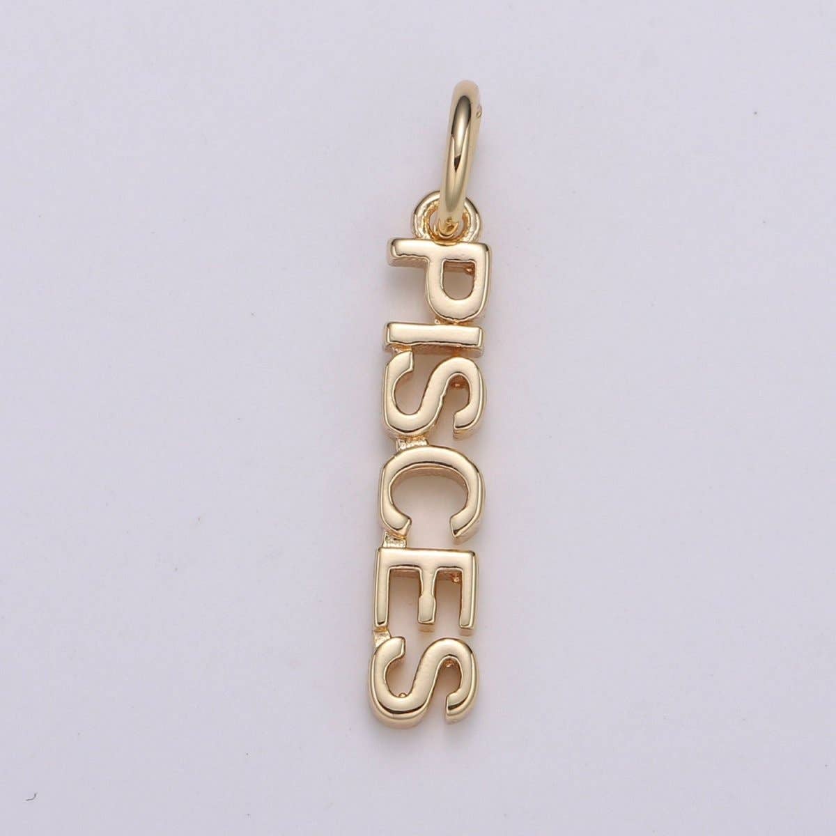 Gold Filled Zodiac Sign Script Words Mini Charm in Gold & Silver | A-A1815-A-A1820 | A-A1839-A-A1844: Silver / Cancer