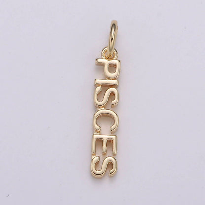 Gold Filled Zodiac Sign Script Words Mini Charm in Gold & Silver | A-A1815-A-A1820 | A-A1839-A-A1844: Silver / Scorpio
