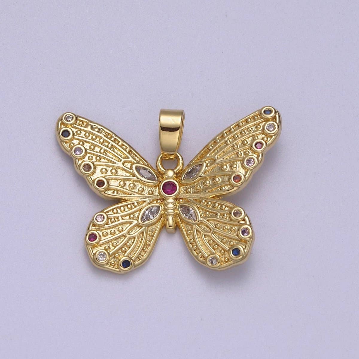 Gold Butterfly Pendant Mariposa Monarch Insect Jewelry Charm for Necklace Bracelet Supply N-608