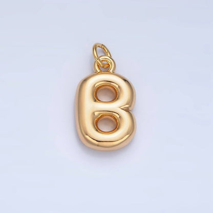 24K Gold Filled 17mm Initial Letter Chubby Balloon Charm | A1513 - A1525: Letter C