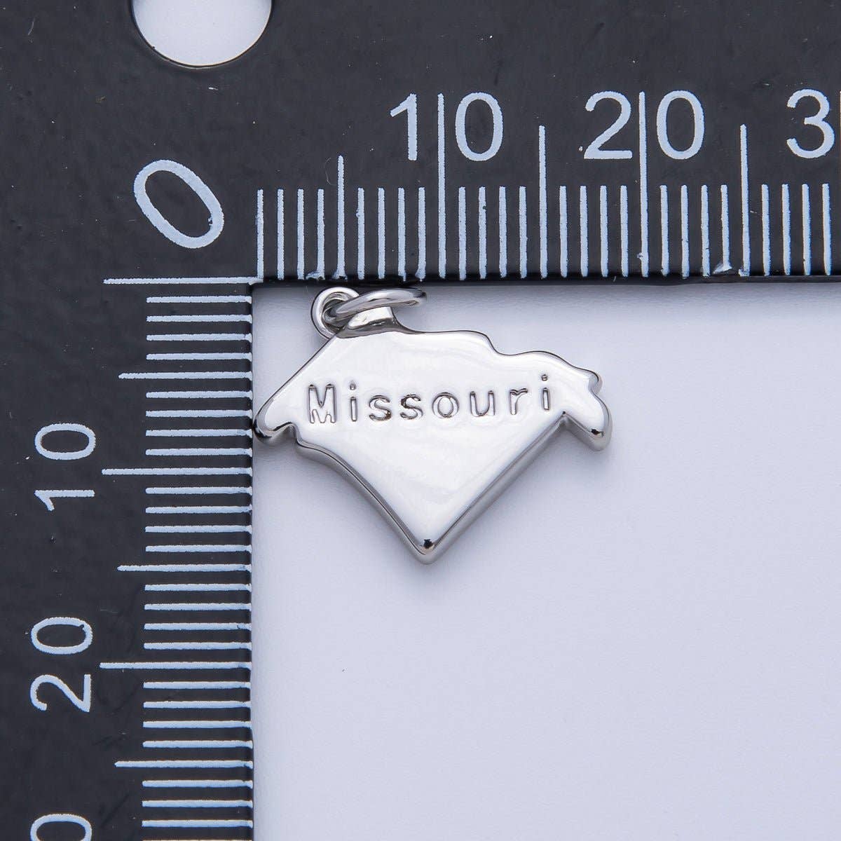 18K Gold Filled United States of America State Map Charm in Gold & Silver | AK064 - AK113: SILVER / 49. Texas